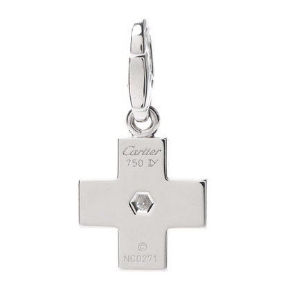 Cartier 18K White Gold Diamond Cross Charm 3 of 3