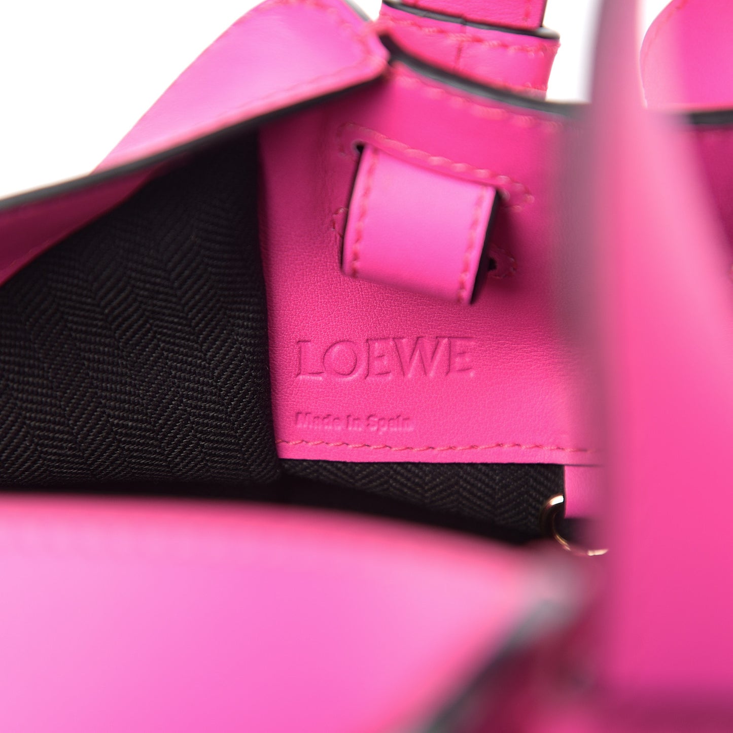 Calfskin Small Hammock Shoulder Bag Shocking Pink White