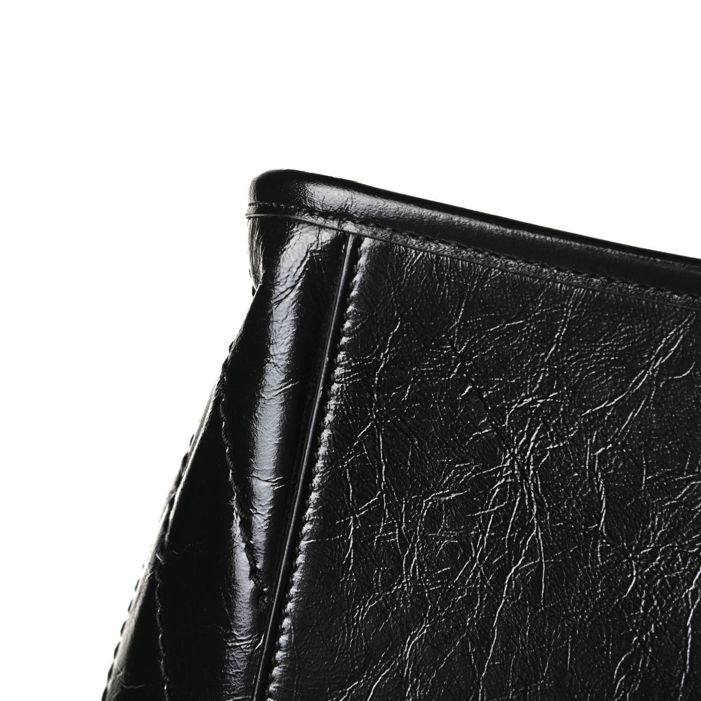 Crinkled Calfskin Matelasse Monogram Medium Niki Shopper Tote Black