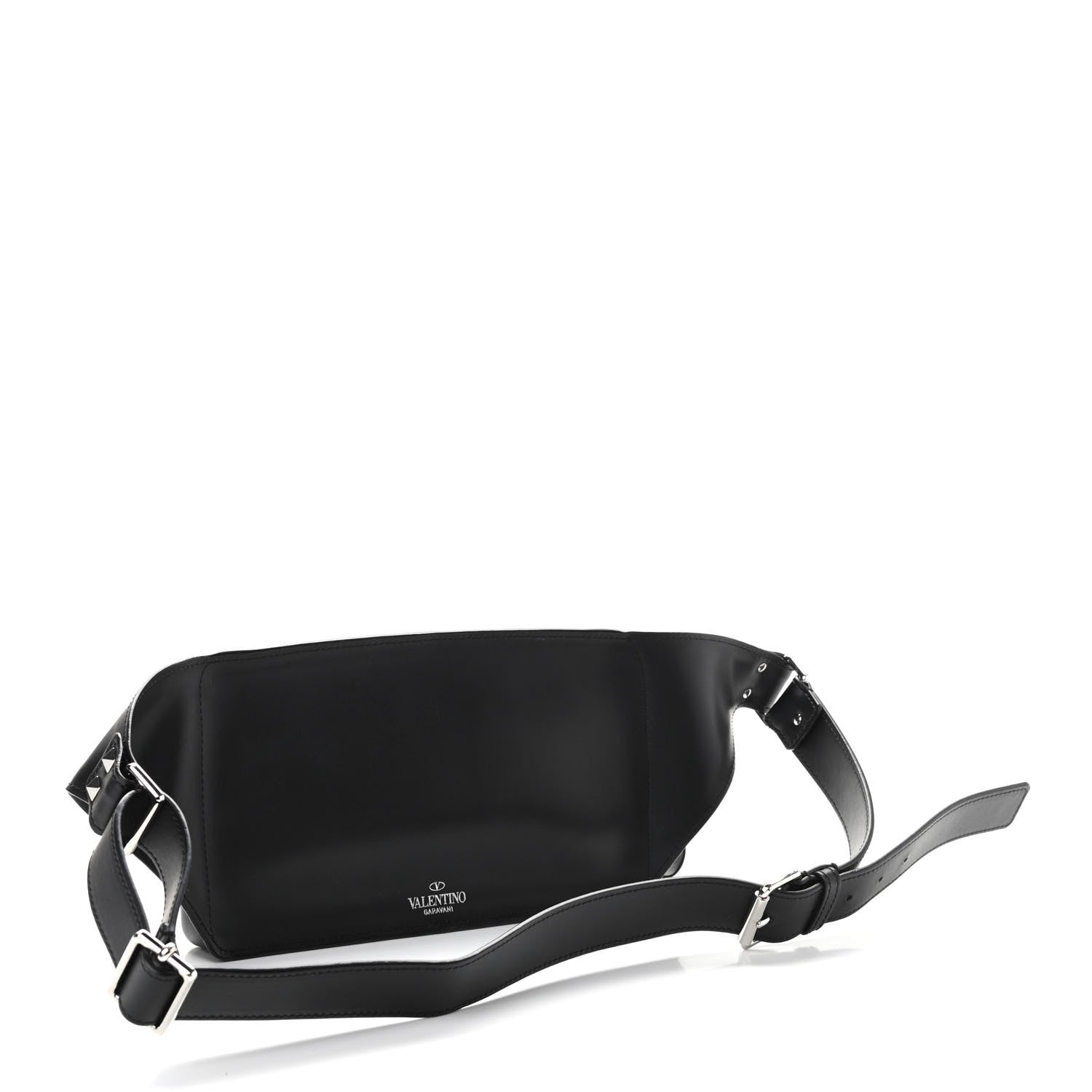 Valentino Garavani Calfskin VLTN Belt Bag Black White 2 of 8
