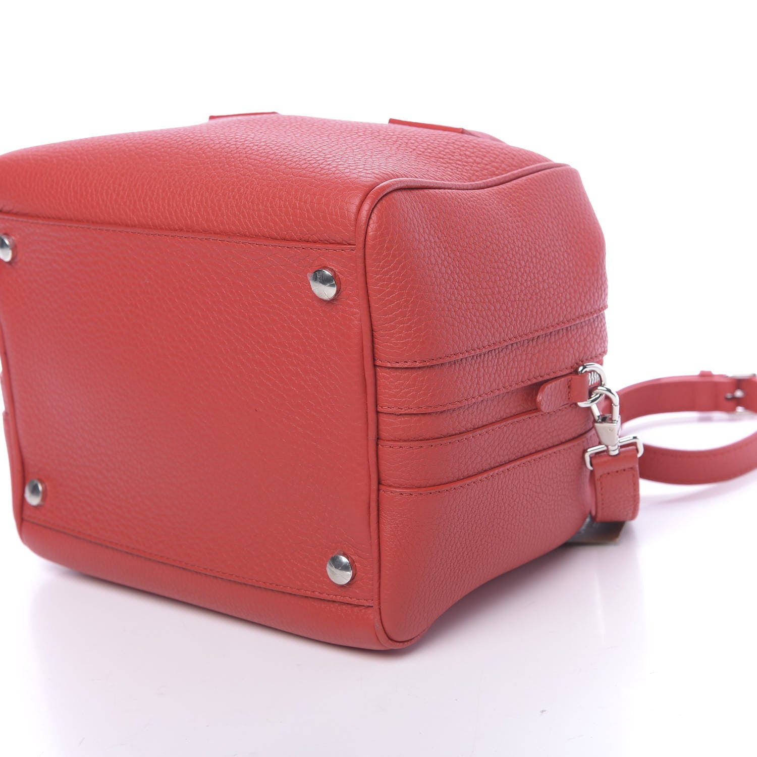 Burberry Soft Grain Calfskin Small Cube Bowling Bag Bright Red 9 of 9