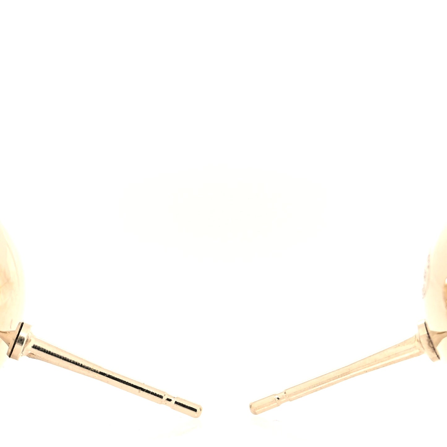 Metal Bead CC Stud Earrings Gold