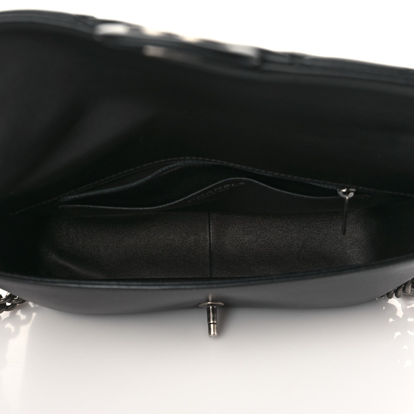 Calfskin Quilted Large Rock My Shoulder Flap Black