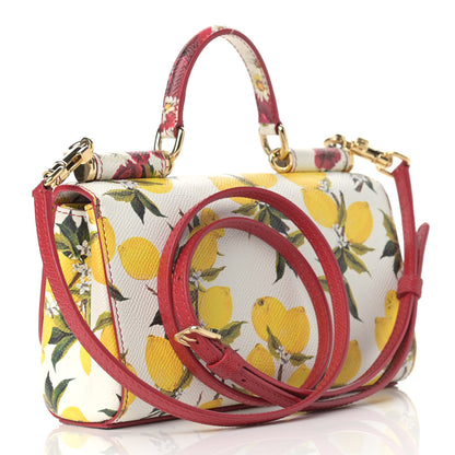 Dolce & Gabbana Lemon Print Mini Miss Sicily Satchel White Multicolor 4 of 16