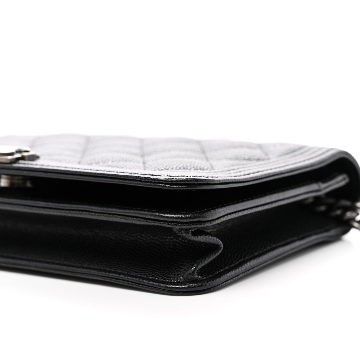 Caviar Quilted Boy Wallet On Chain WOC Black