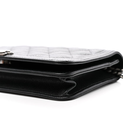 Chanel Caviar Quilted Boy Wallet On Chain WOC Black 8 of 8