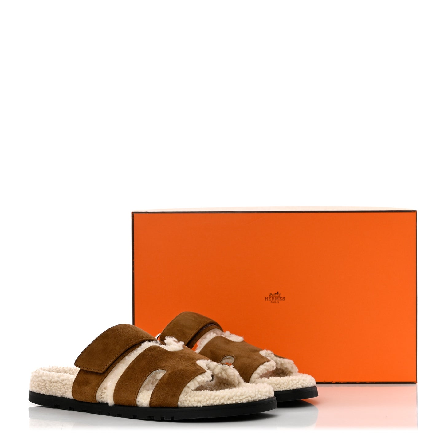 Suede Goatskin Woolskin Mens Chypre Sandals 41 Brun Fume Ecru