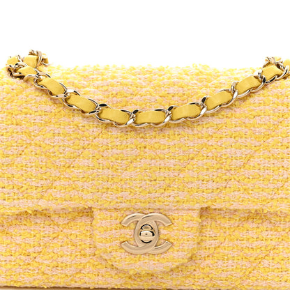 Chanel Tweed Quilted Mini Rectangular Flap Yellow Pink 8 of 10