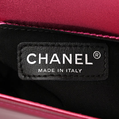 Chanel Metallic Patent Calfskin Quilted Small Boy Flap Pink 6 of 10
