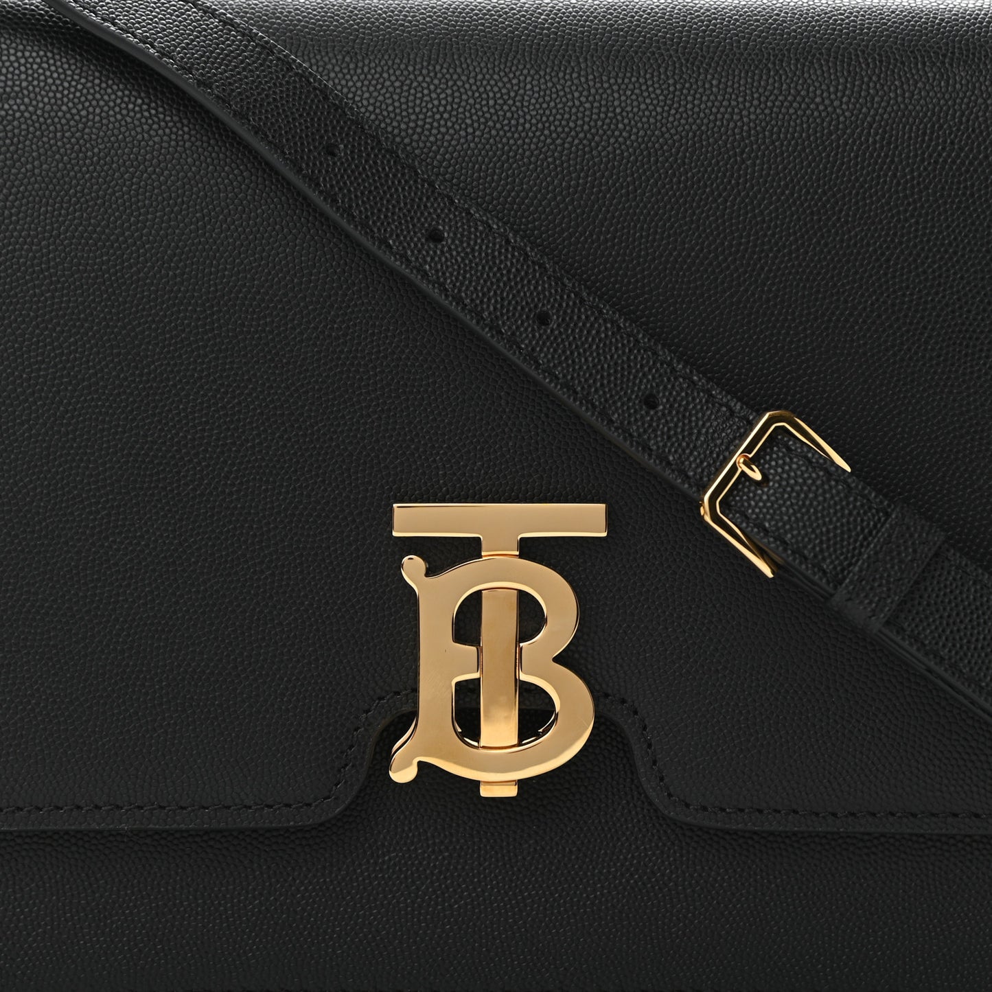 Grained Calfskin Medium TB Bag Black