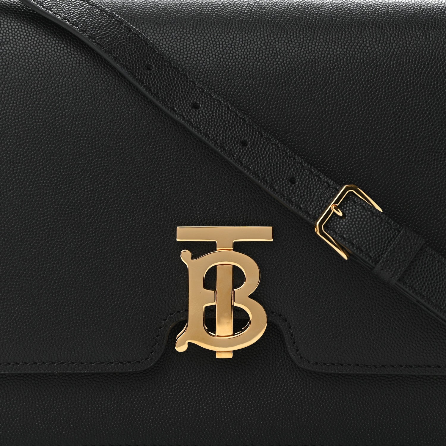 Burberry Grained Calfskin Medium TB Bag Black 7 of 9