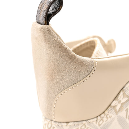 Louis Vuitton Suede Calfskin Jacquard Since 1854 Laureate Platform Desert Boots 37.5 Beige 14 of 15