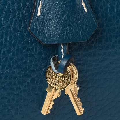 Hermes Taurillon Clemence Birkin 35 Bleu Thalassa 35 of 56