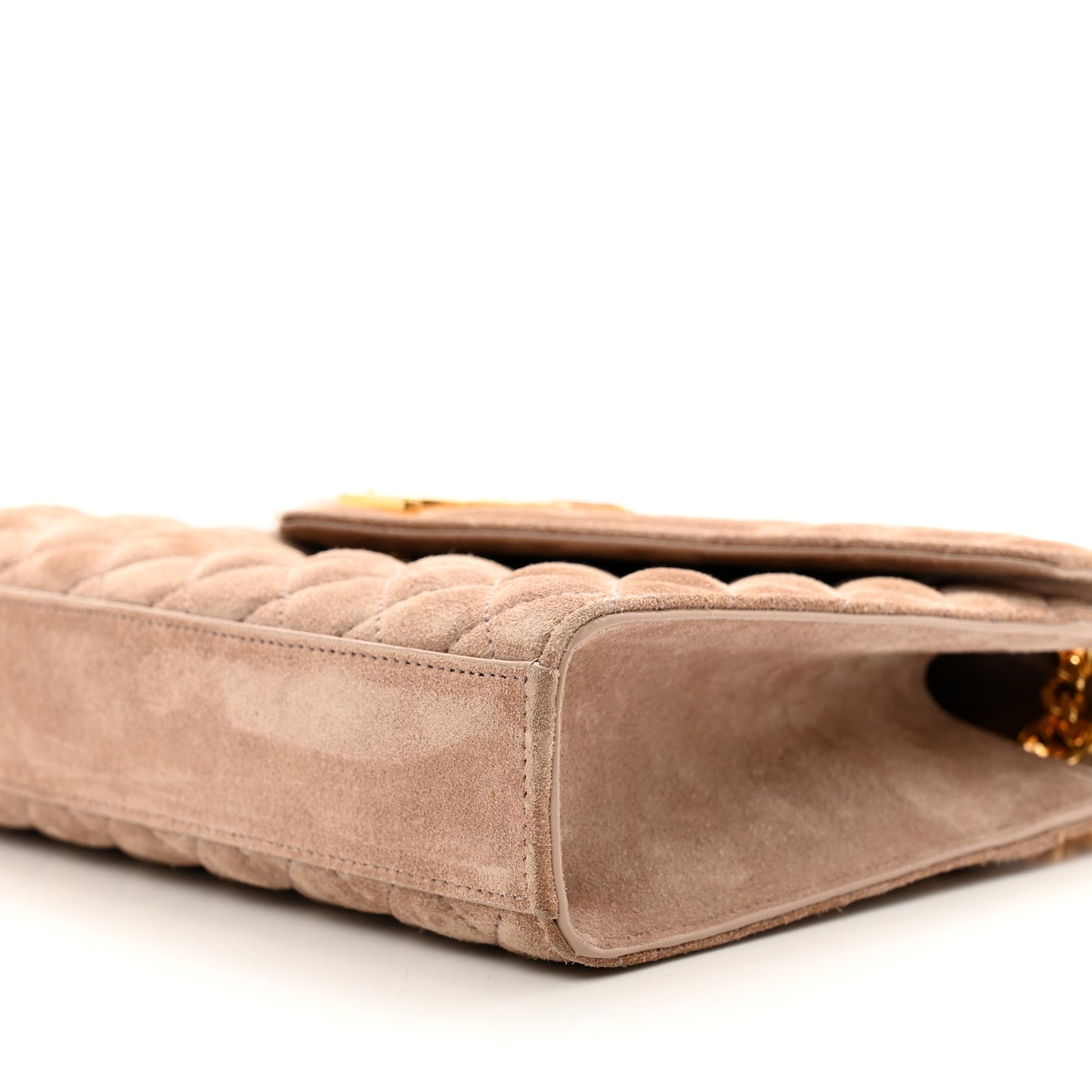 Suede Mixed Matelasse Triquilt Medium Monogram Envelope Satchel Rosy Sand
