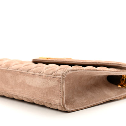 Saint Laurent Suede Mixed Matelasse Triquilt Medium Monogram Envelope Satchel Rosy Sand 9 of 9