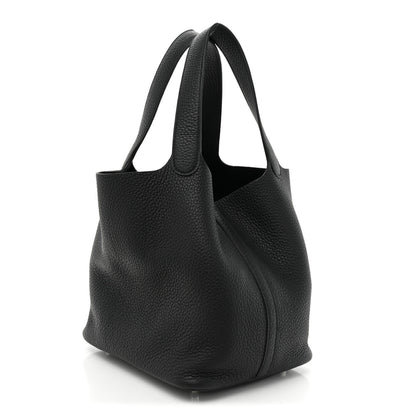 Hermes Taurillon Clemence Picotin Lock 22 MM Black 3 of 14