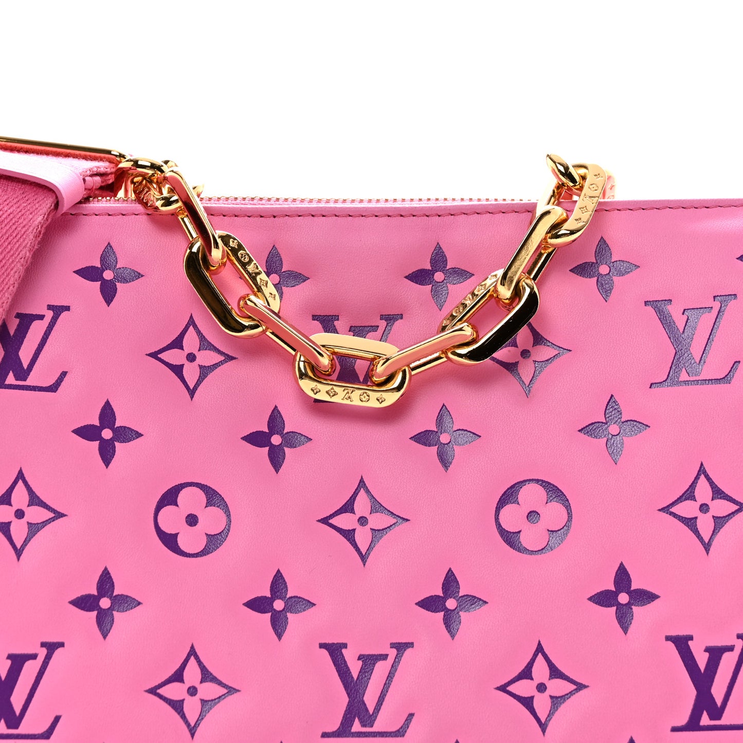 Lambskin Embossed Monogram Vuittamins Coussin PM Rose Violet