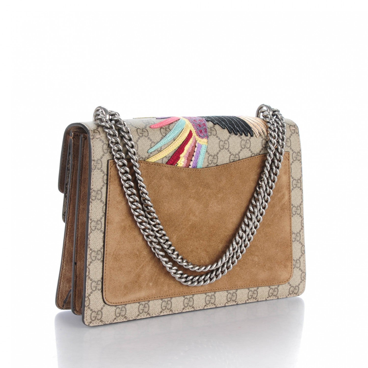Gucci GG Supreme Monogram Embroidered Medium Dionysus Shoulder Bag Taupe 3 of 7