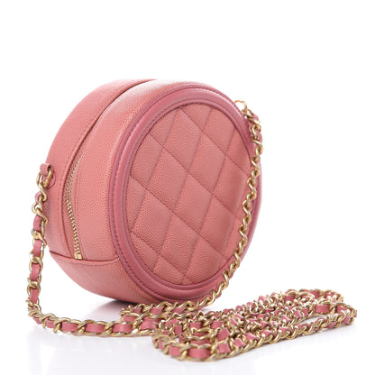 Chanel Caviar Quilted Round Filigree Crossbody Pink 3 of 9