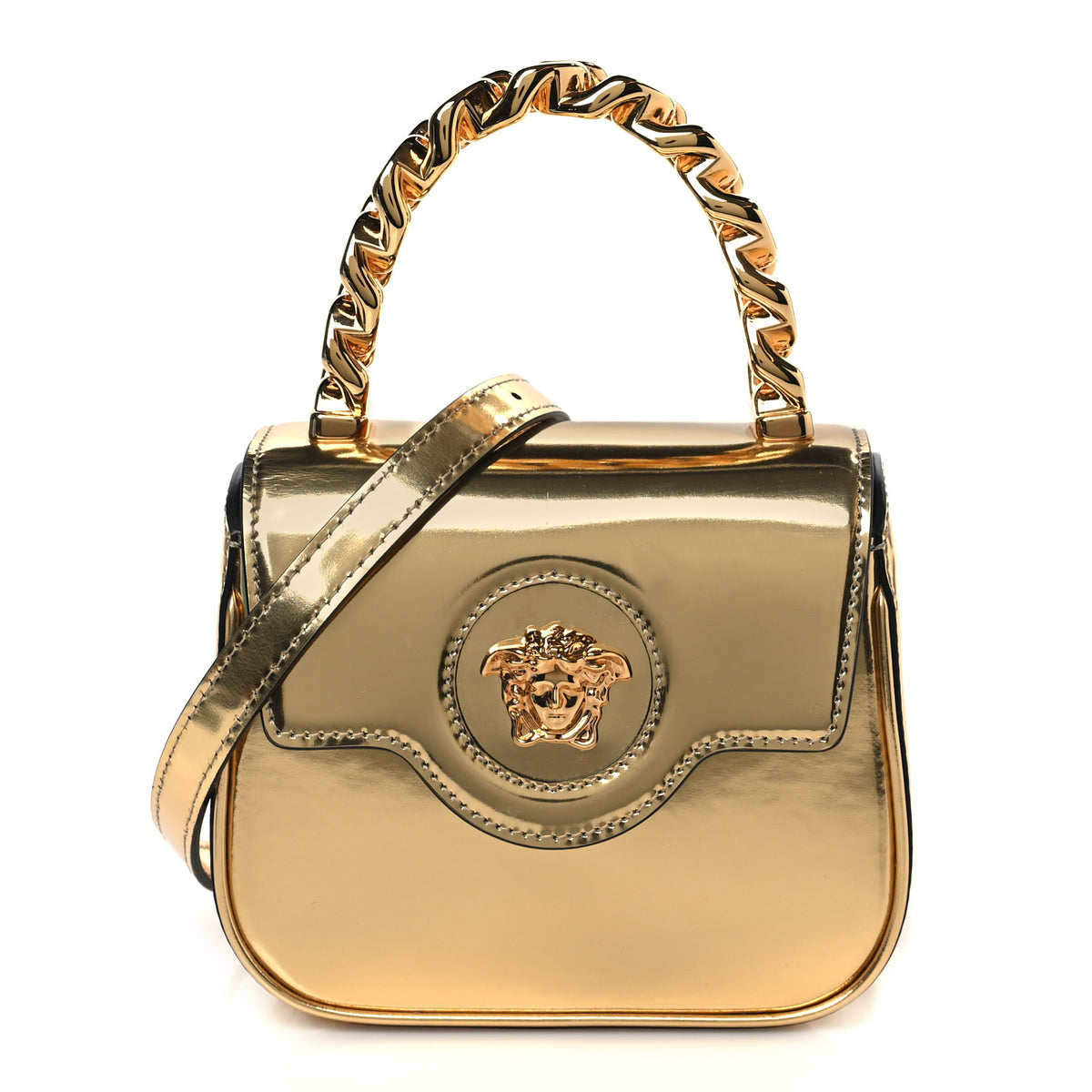 Versace Metallic Calfskin Mini La Medusa Bag Gold 1 of 9