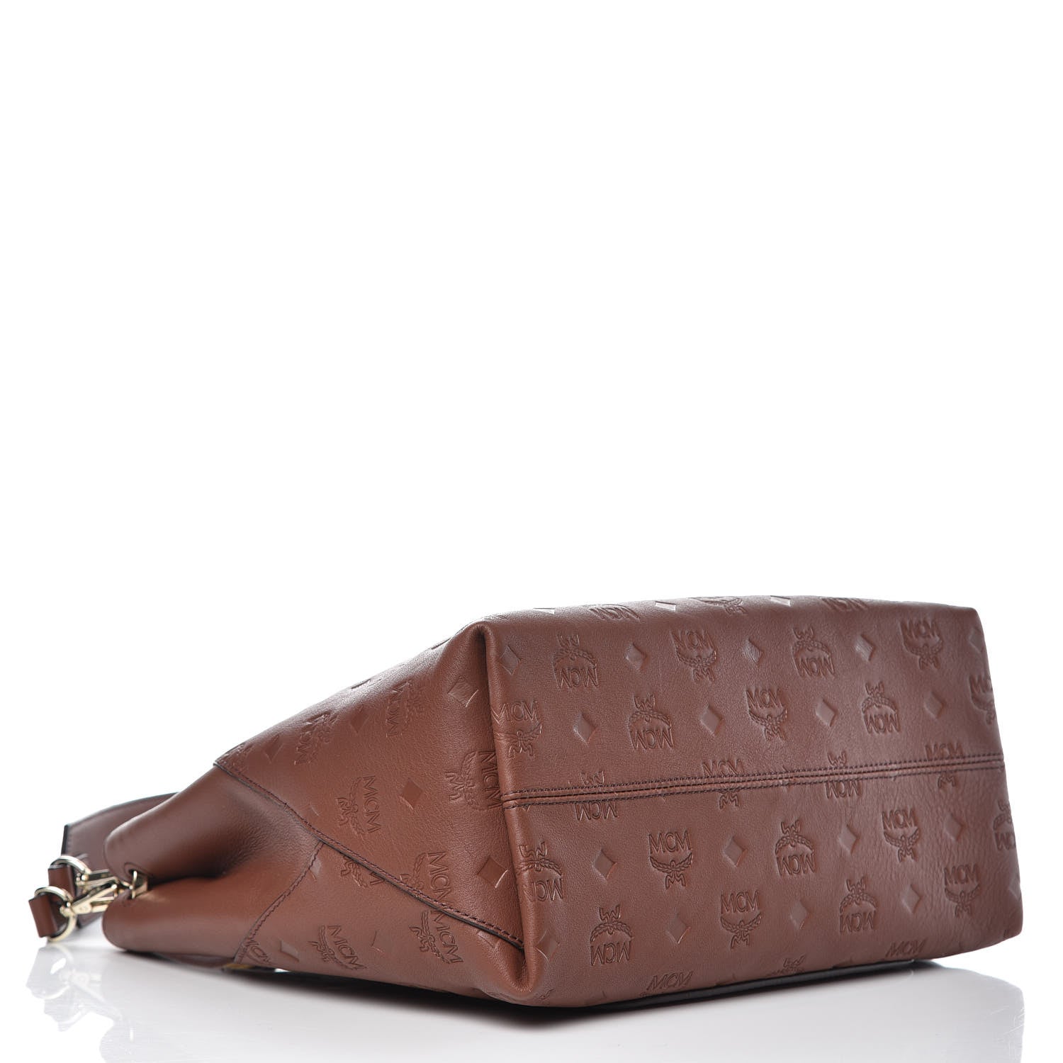 MCM Calfskin Ottomar Monogram Medium Klara Hobo Brown 4 of 11