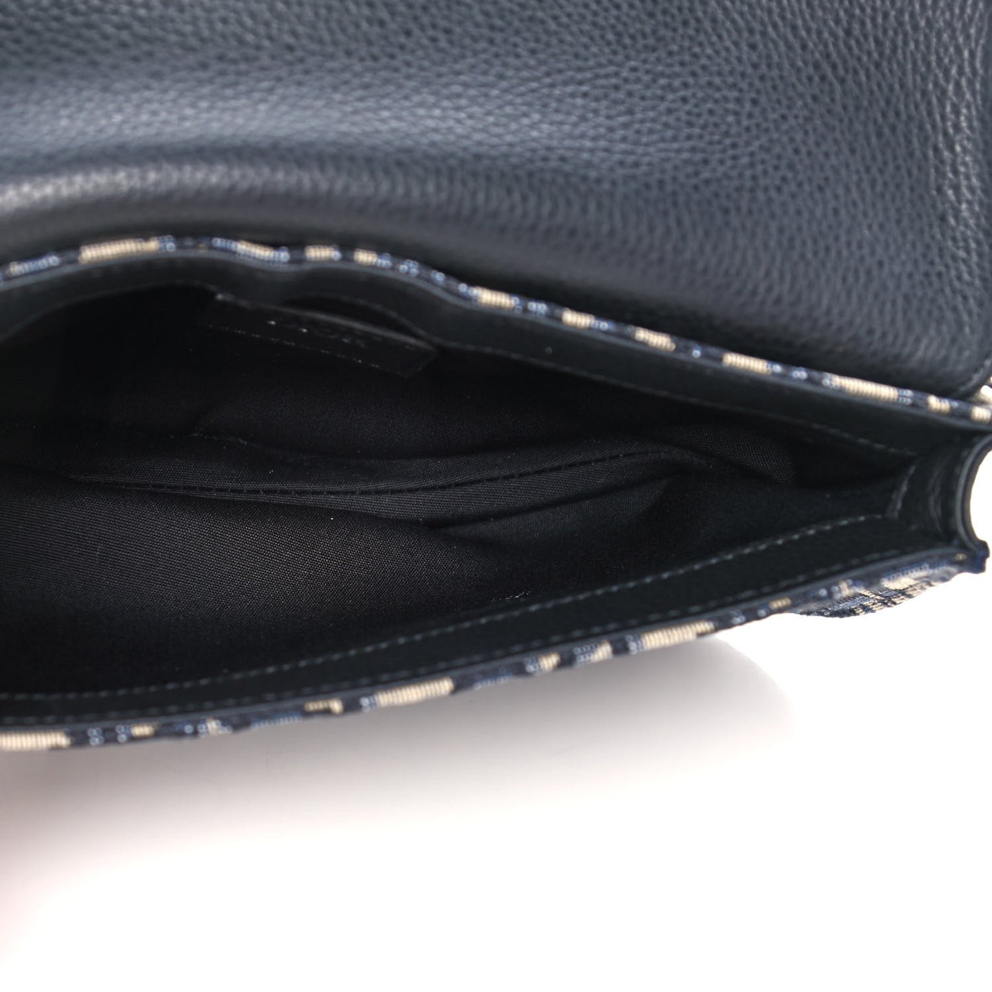 Oblique Saddle Messenger Pouch Beige Black
