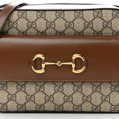 Gucci GG Supreme Monogram Small Horsebit 1955 Shoulder Bag Beige Brown Sugar 8 of 11