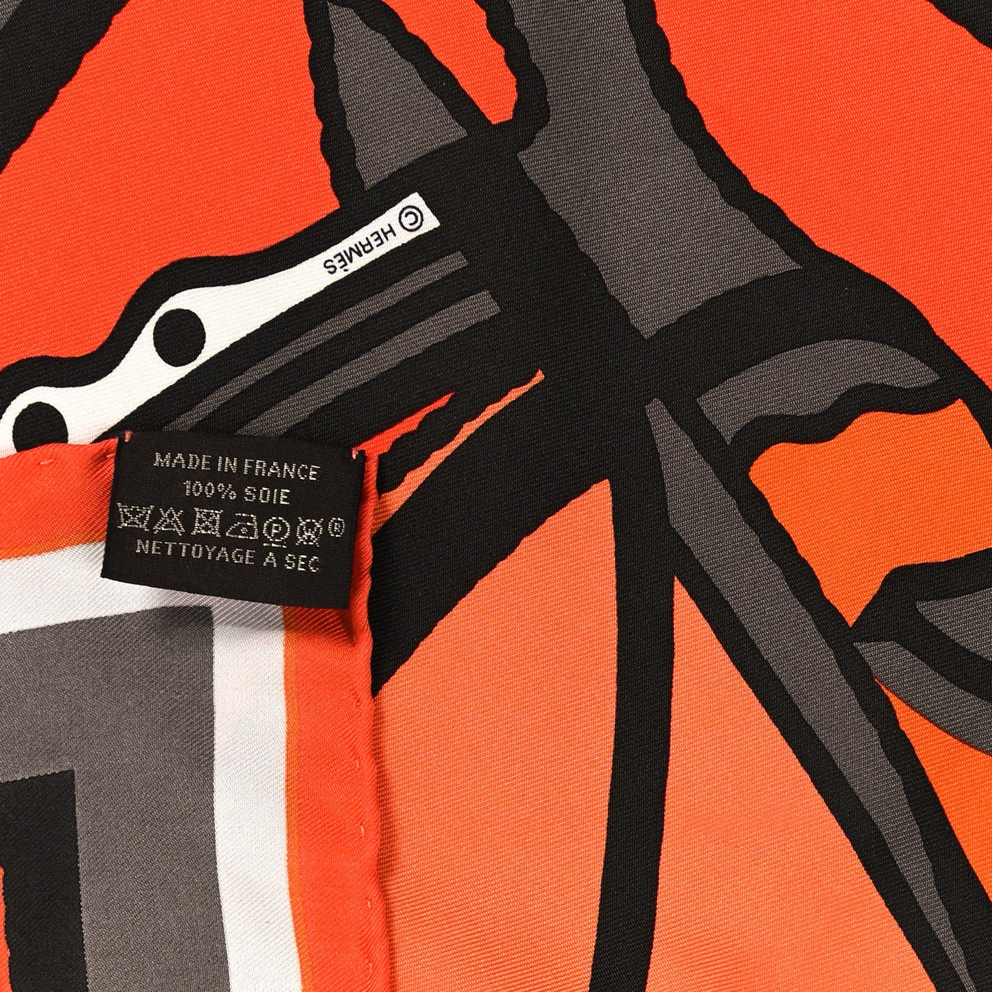 Silk Robe Du Soir Pocket Square Orange Soleil Taupe