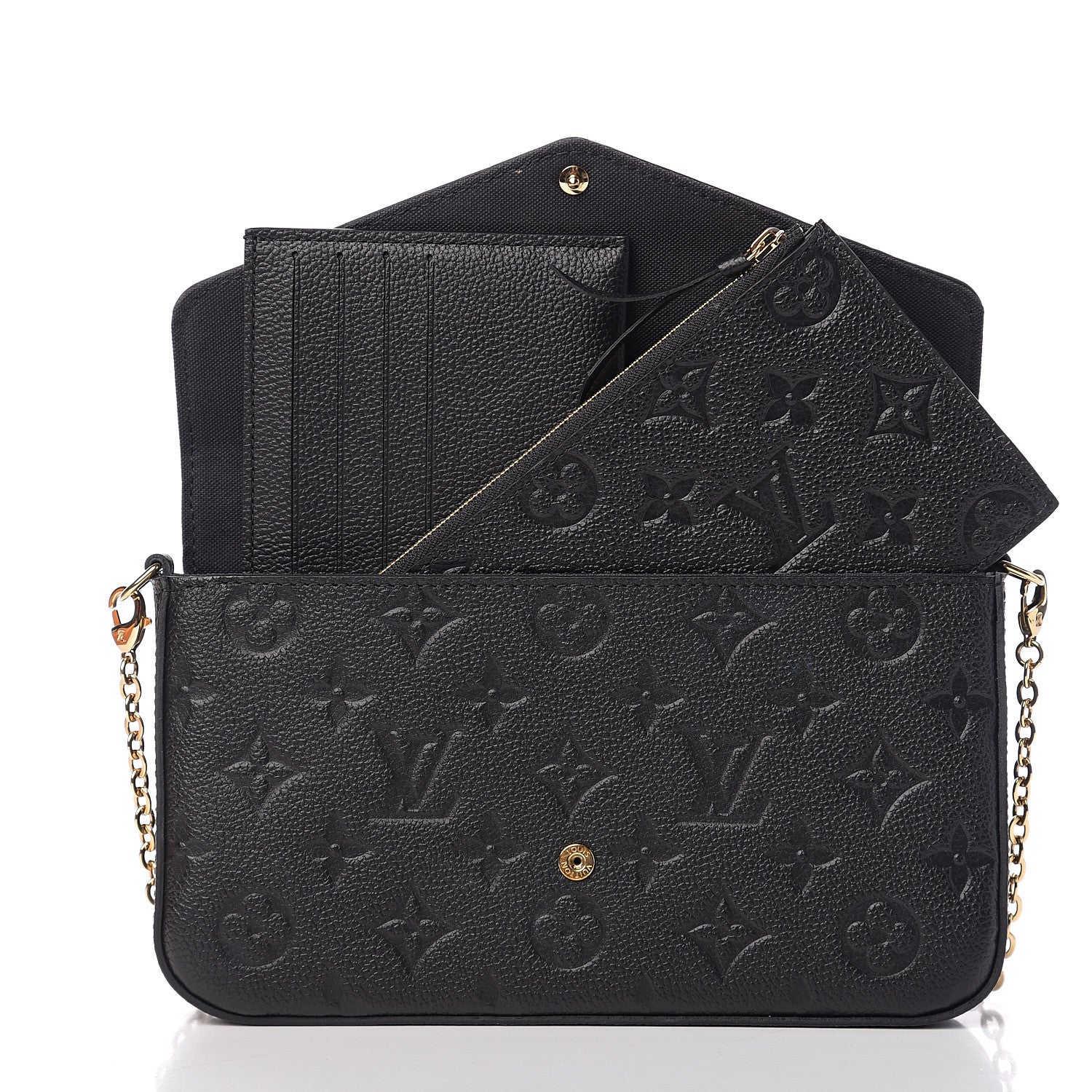 Louis Vuitton Empreinte Pochette Felicie Chain Wallet Black 4 of 10
