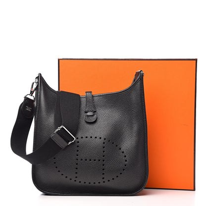Hermes Taurillon Clemence Evelyne III PM Black 11 of 11