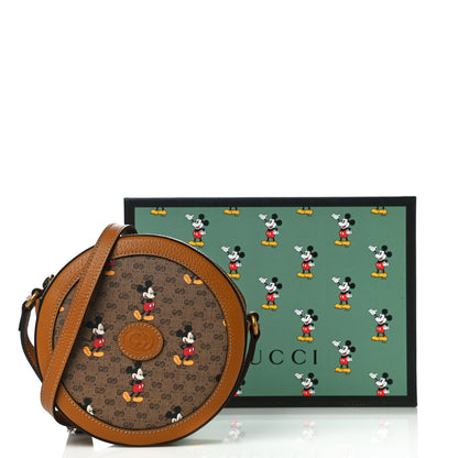 Gucci X DISNEY Mini Vintage GG Supreme Monogram Mickey Mouse Round Shoulder Bag Beige Vintage Sun Oil 12 of 12