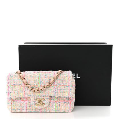 Chanel Tweed Quilted Mini Rectangular Flap Pink Green Orange Purple 11 of 11