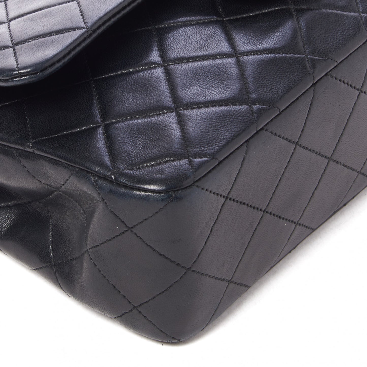 Lambskin Quilted Small Double Flap Black