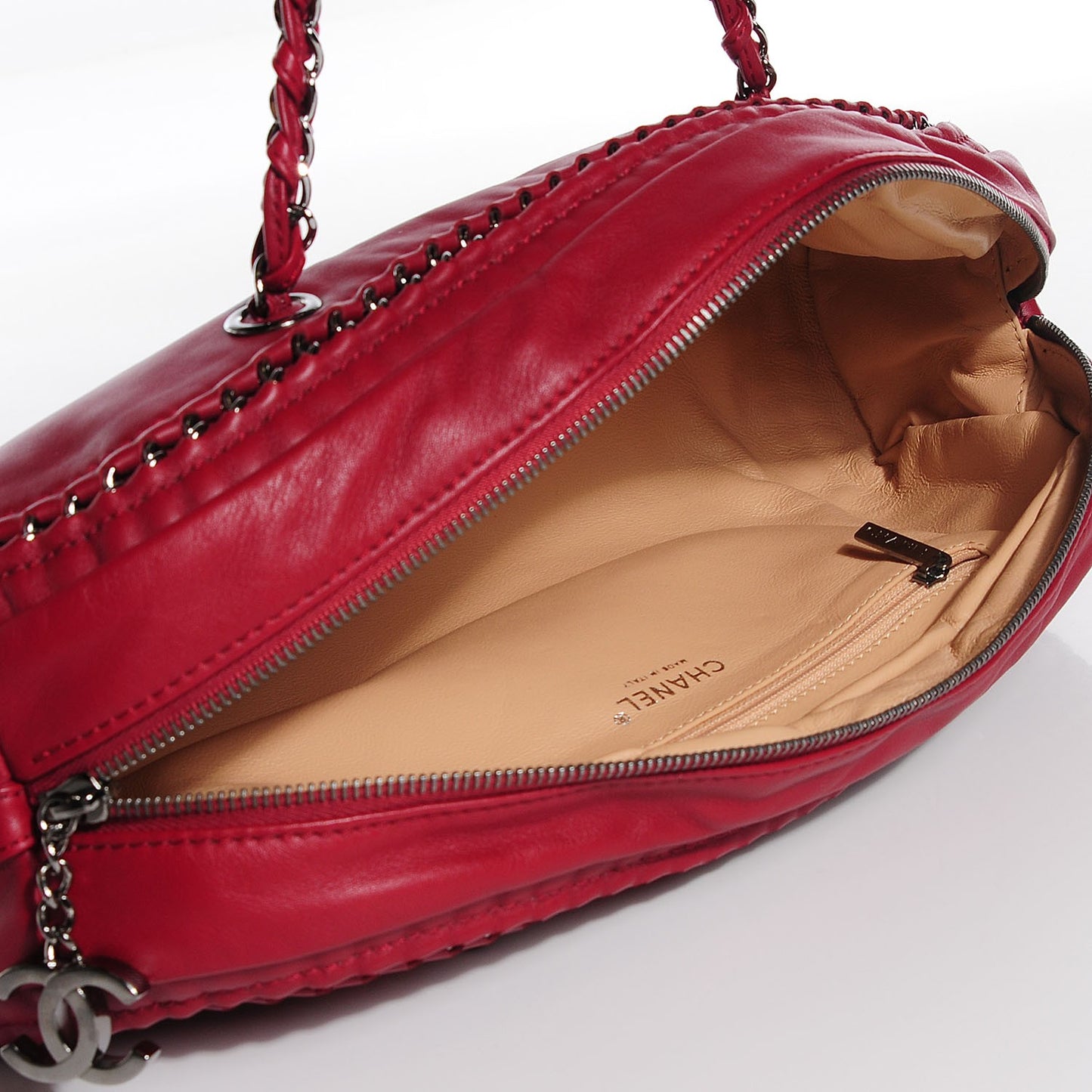 Smooth Calfskin Petit Luxe Ligne Bowler Red