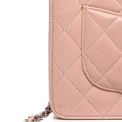 Chanel Lambskin Quilted Wallet On Chain WOC Pink 12 of 12