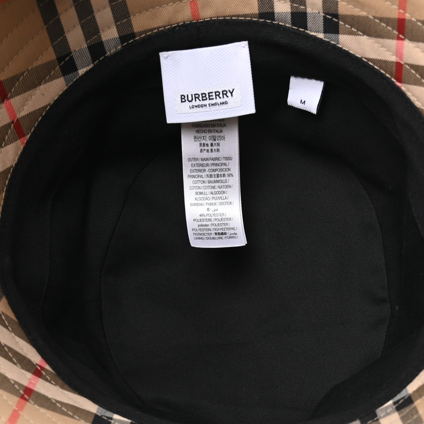 Technical Cotton Vintage Check Bucket Hat M Archive Beige