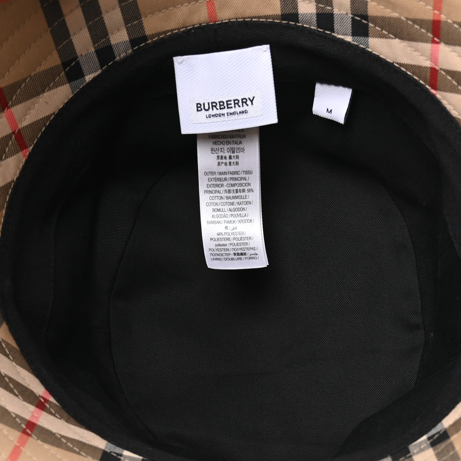 Burberry Technical Cotton Vintage Check Bucket Hat M Archive Beige 7 of 9