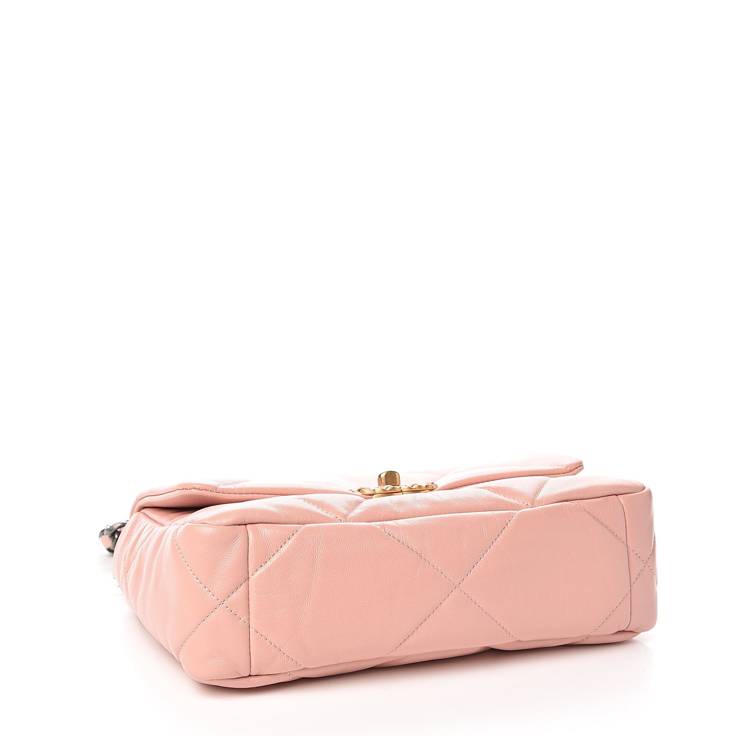 Goatskin Quilted Medium 19 Flap Light Pink