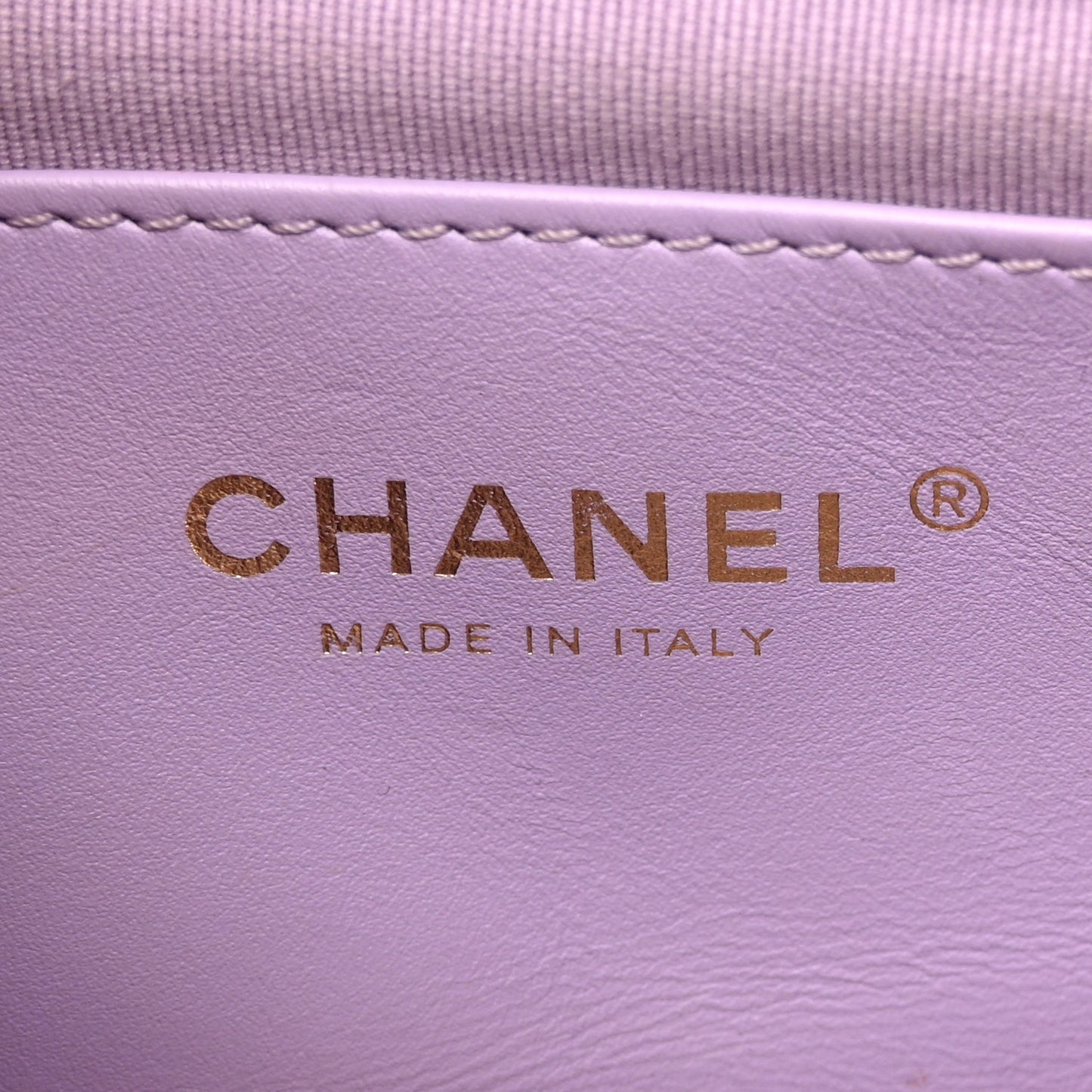 Caviar Quilted Funky Match Mini Flap Light Purple