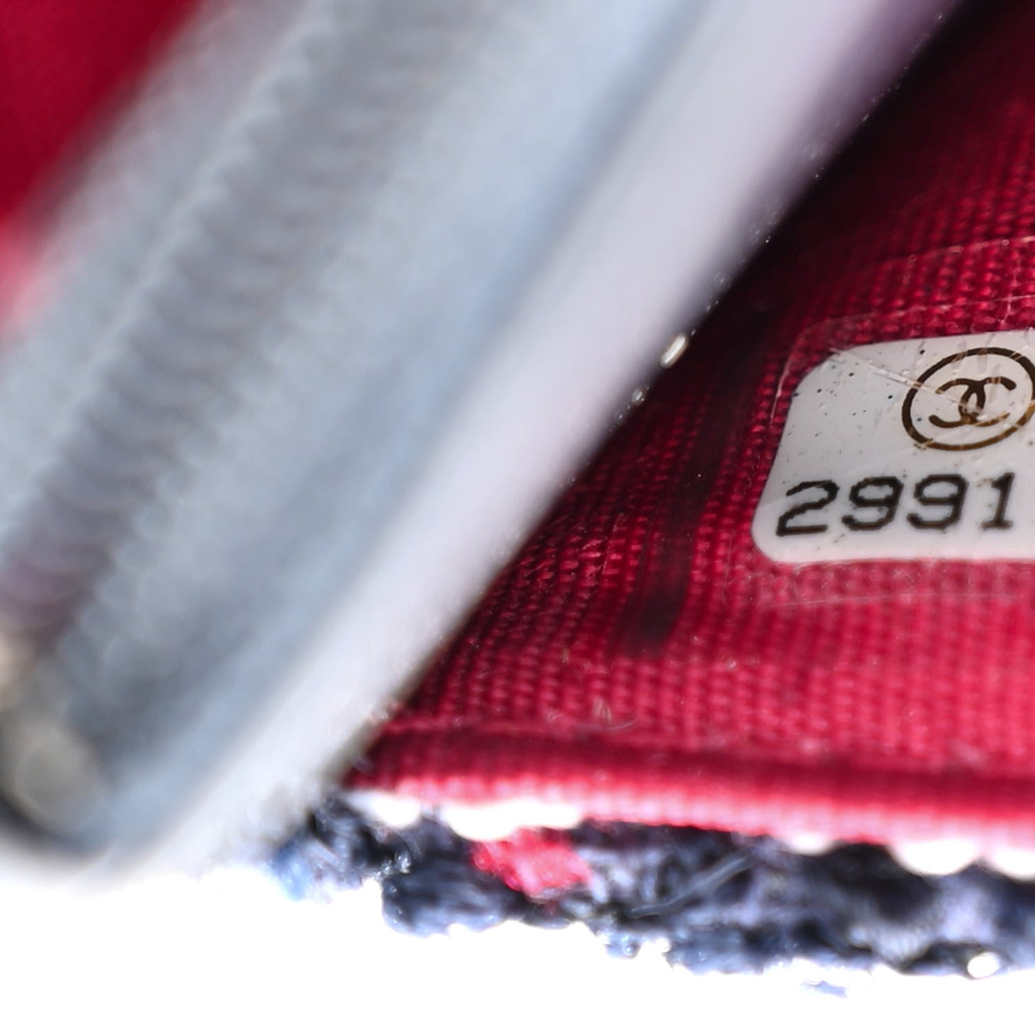 Chanel Tweed Quilted Chanel 19 Wallet On Chain WOC White Navy Blue Red 8 of 11