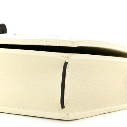 Gucci Polished Raffia Textured Dollar Calfskin Houndstooth Mini Diana Chain Bag Natural Light Blue Mystic White 10 of 11