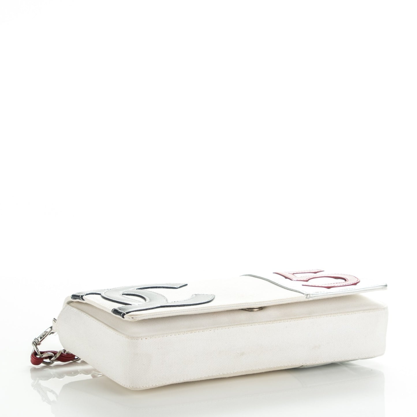 Metallic Lambskin Canvas CC N°5 Flap White