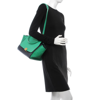 Celine Smooth Calfskin Suede Small Bi-Color Trapeze Palm 3 of 9