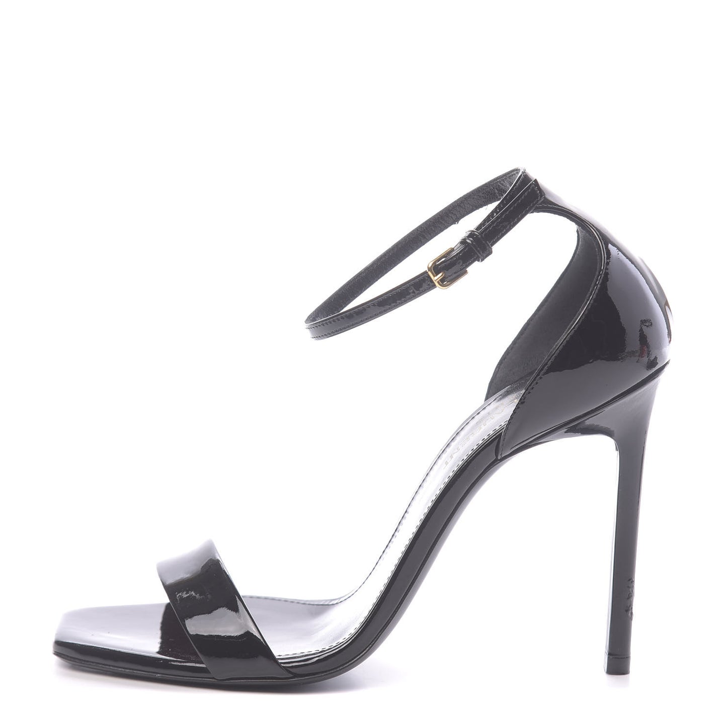 Patent Calfskin Amber 105 Ankle Strap Sandals 37 Black