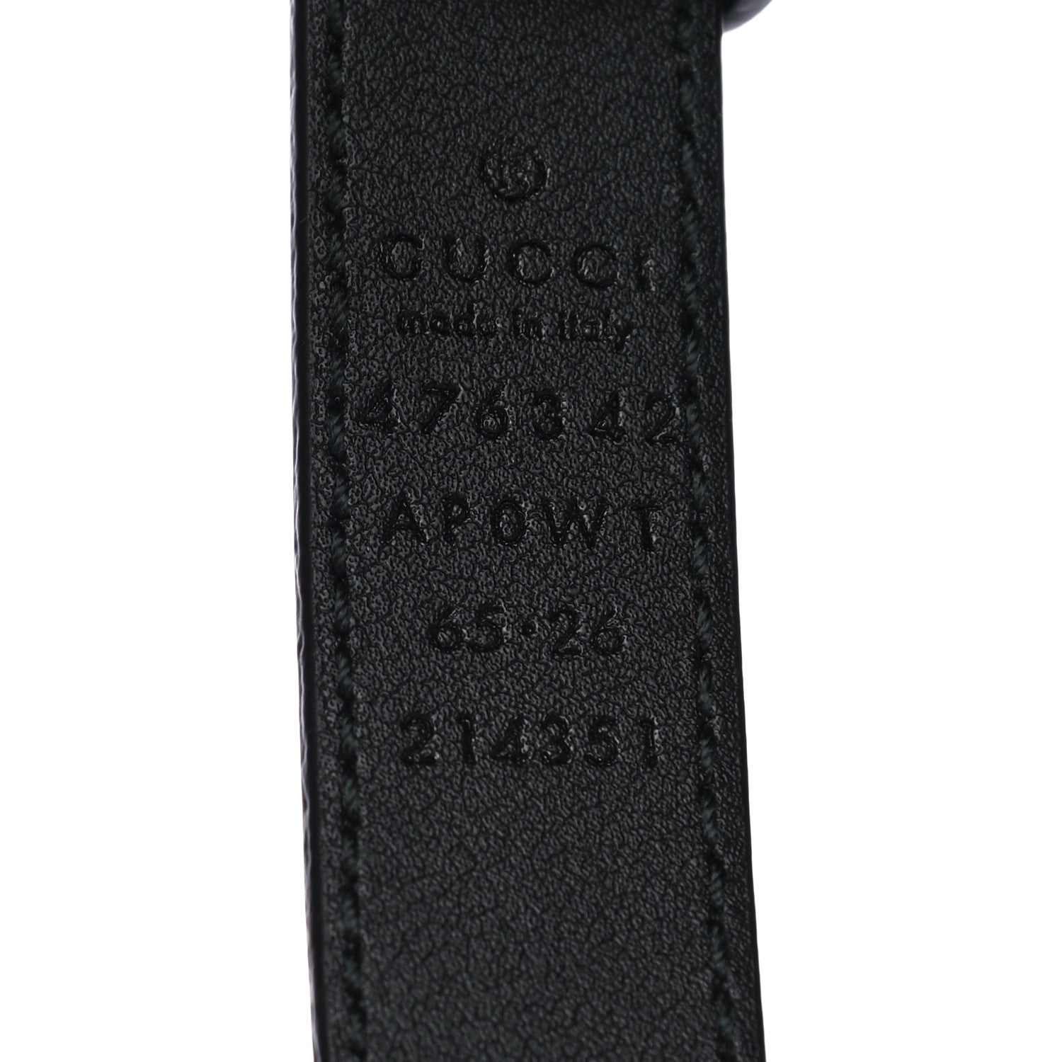 Gucci Calfskin Pearl Double G 20mm Belt 65 26 Black Cream 4 of 4