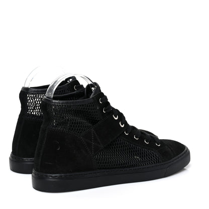 Chanel Mesh Suede High Top Sneakers 37 Black 4 of 7