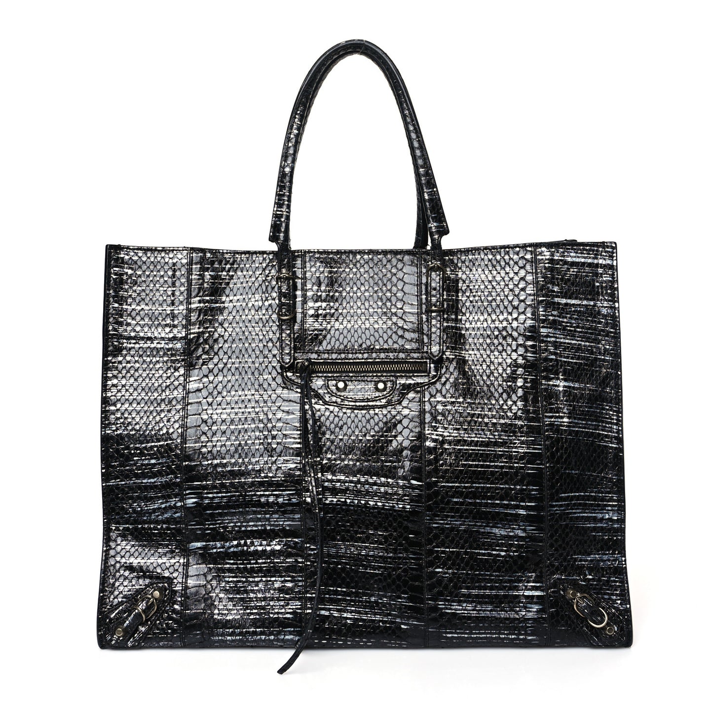 Glazed Elaphe Papier A4 Tote Blue