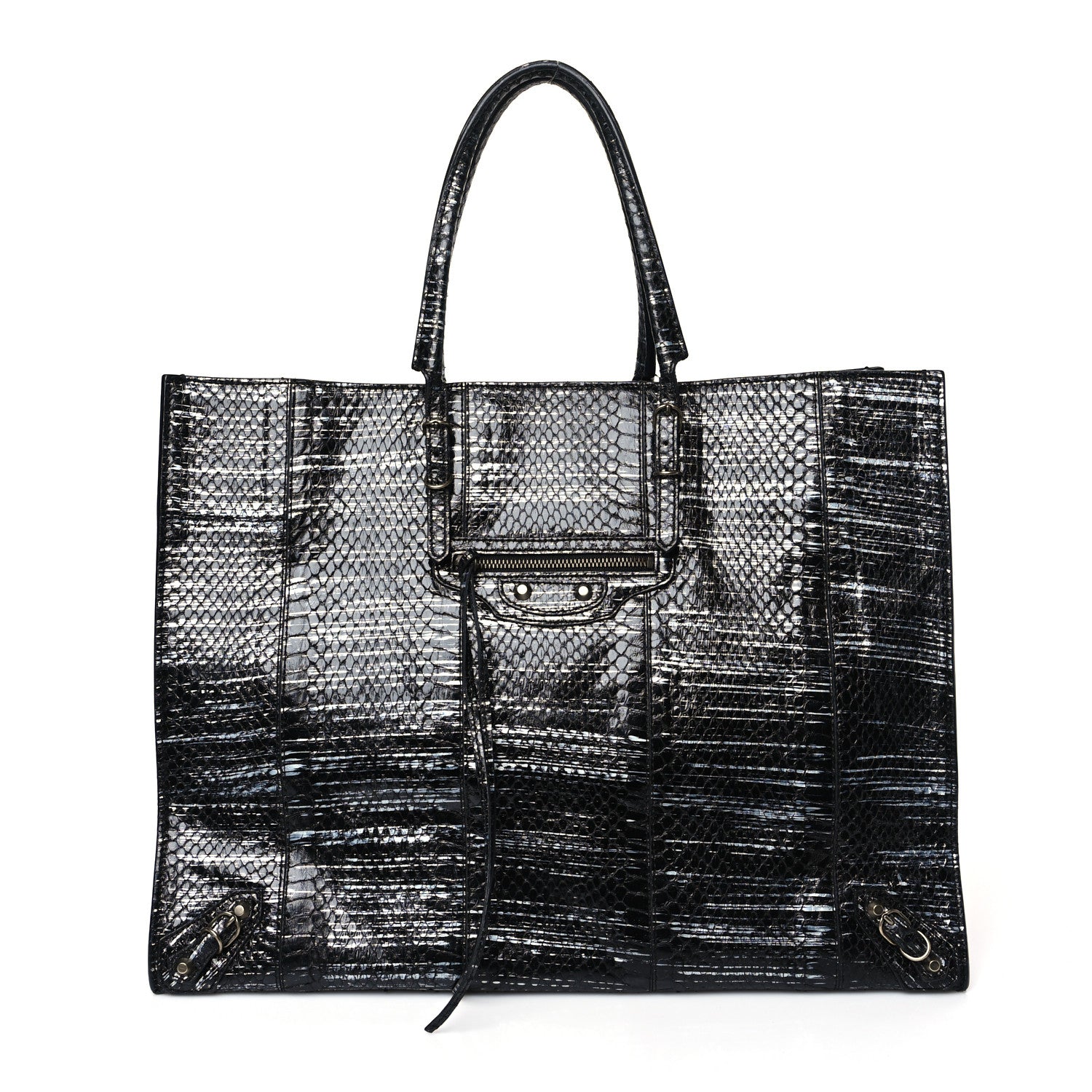 Balenciaga Glazed Elaphe Papier A4 Tote Blue 1 of 10