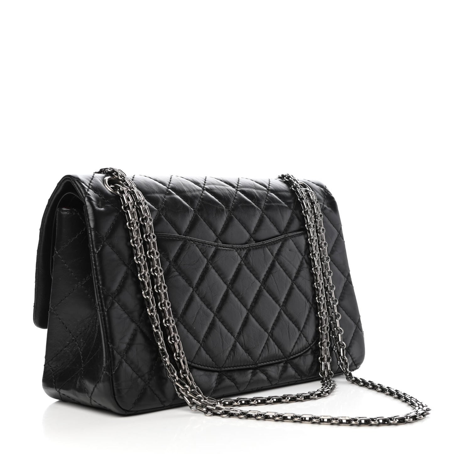 Aged Calfskin Quilted 2.55 Reissue 226 Flap Black
