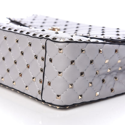 Valentino Garavani Nappa Large Rockstud Spike Shoulder Bag Pastel Grey 9 of 9